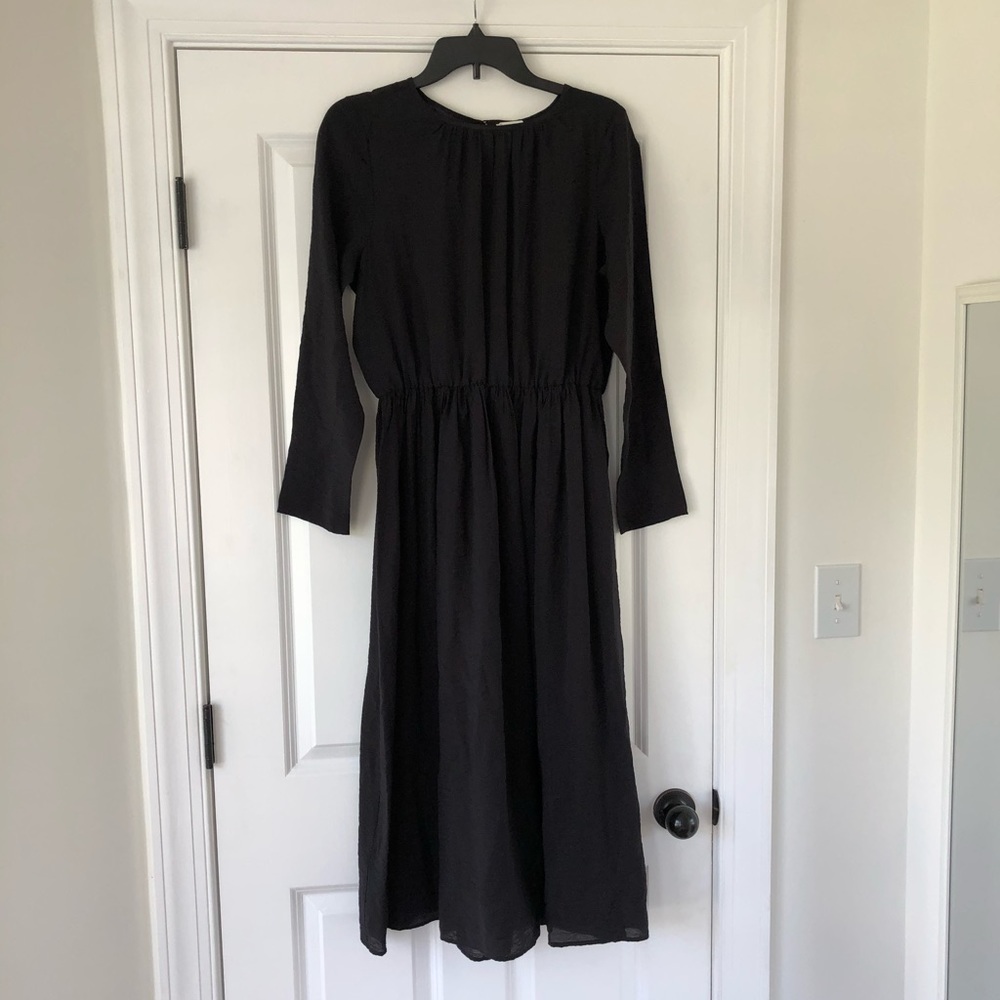 H&M Midi black long sleeve dress